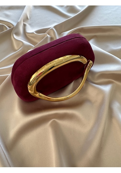 Öznora Babil Model Bordo Süet Abiye El Ve Omuz Çantası Çok Renkli