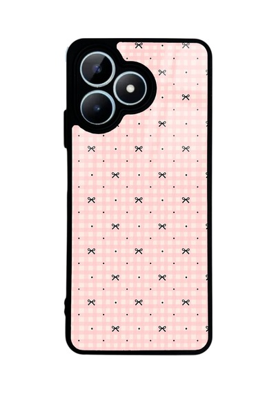 Realme Note 50 Pink Coquette Pattern Tasarımlı Glossy Telefon Kılıfı Pembe