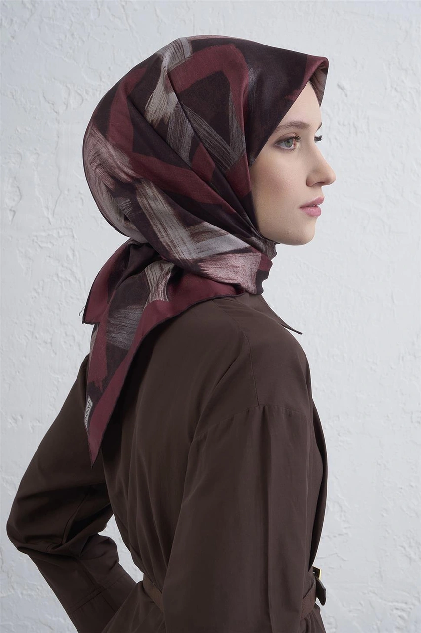Armine Saf İpek Sura Eşarp 9413d 81 Bordo