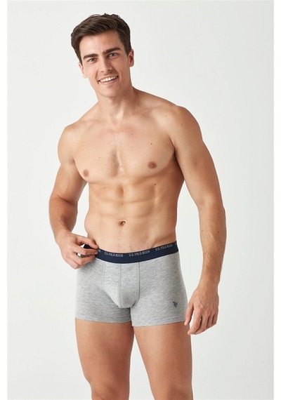 U.S. Polo Assn. U.s. Polo Assn. Erkek Lacivert Melanj - Gri Melanj 2 Li Boxer