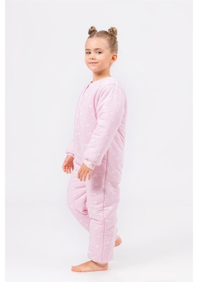 Cantoy Kız Erkek Çocuk Kalın Elyaf Dolgulu Premium Kalite 2.5 Tog Desenli Uyku Tulumu Pembe