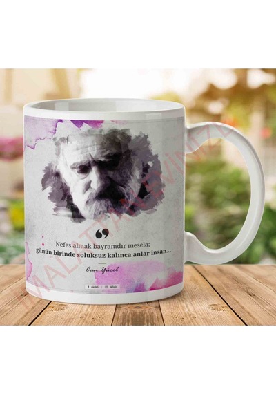 A2614 Can Yücel Nefes Almak Bayramdır İki Tarafı Baskılı Kupa Bardak.jpg