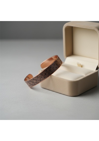 Earth Series Etnik Desenli Bakır Bileklik Çok Renkli