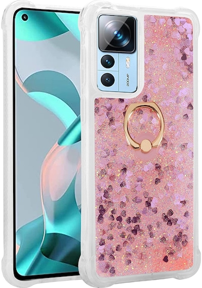 Xiaomi Mi 12T Pro Kılıf Zore Milce Simli Pullu Yüzüklü Kılıf