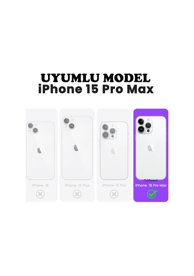 Apple iPhone Uyumlu 15 Pro Max Kılıf Kamera Lens Korumalı Logo Gösteren Arkası Şeffaf Kenarları Renkli Titanium Çok Renkli