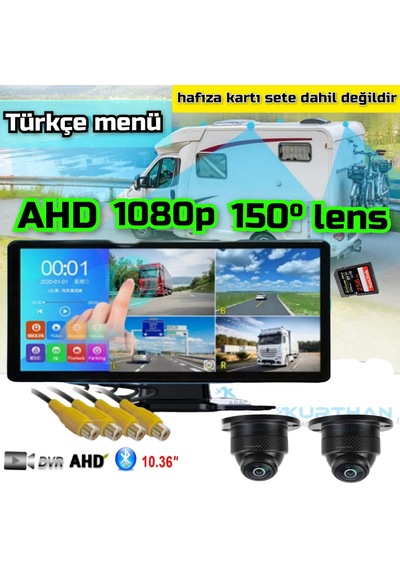 Dokunmatik Dvr Ekran 2 Adet 1080p Ahd 150'' Ultra Mini Kamera
