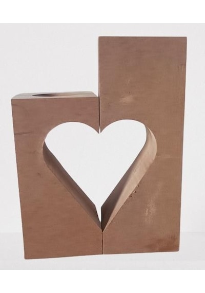 1448bng90244hobi Adn Dekoratif Mumluk Kalp Şeklinde İkili Ahşap Mdf Ham Cnc Kesim El Yapım