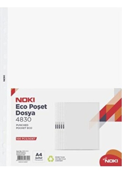 Noki A4 Eco Poşet Dosya 100 Lü 100 Adet