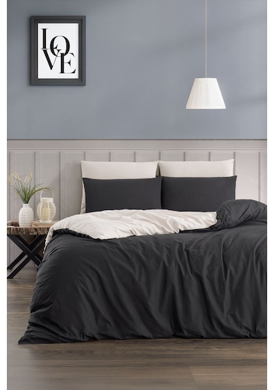 Veramoni Soft Dreams Soft Dreams Çift Kişilik Pamuklu Desenli Nevresim Takımı - Siyah-bej