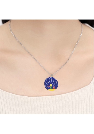 Little Prince Küçük Prens Ve Tilki Best Friends Dostluk Sembolü Çift Kolye Çok renkli