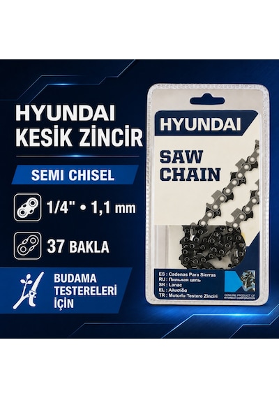 Hyundai Kesik Testere Zinciri 1/4" 1,1 Mm 18,5 Diş 37 Bakla
