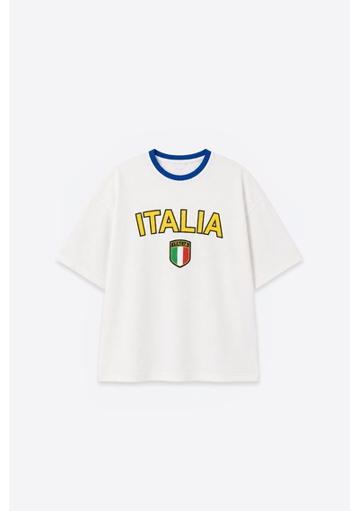Fıfa World Cup 26 İtalya Oversize Tişört Beyaz