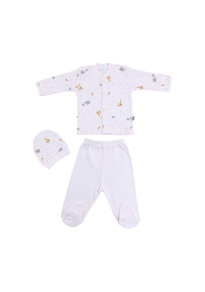 Sebi Bebe Fil Zürafa Pijama Takımı 9193 Pembe
