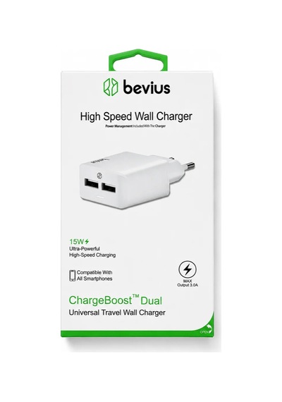 Dilaratrendhouse Çift Usb Beyaz 15w Duvar Şarj Cihazı Bvs-ch406 Dlra Standart