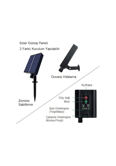 UpWay Güneş Enerjili Solar Aydınlatma RGB 3 Metre Silikonlu Şerit LED Ev Bahçe Süsleme Dekor