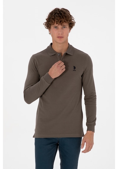 U.S. Polo Assn. Erkek Regular Fit Polo Yaka Vizon Basic Sweatshirt 50307757-VR052