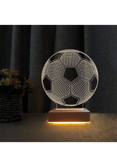 Futbol Topu 3D Led Lamba Çocuk Odası Gece Lambası