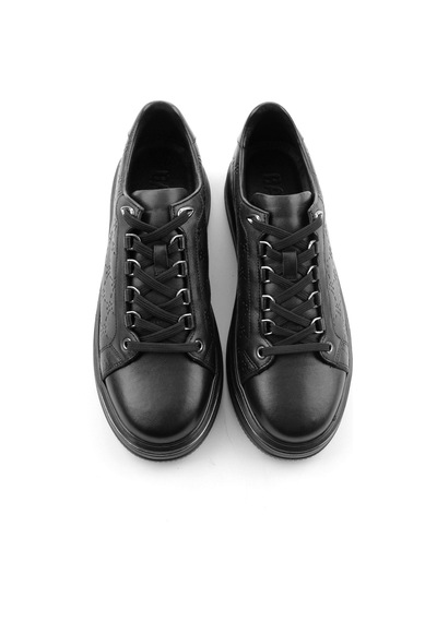 Bambi Siyah Hakiki Deri Erkek Sneaker E01398023103