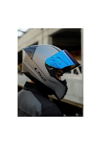 Rapıd 2 Race Mat Tıtanıum Kask Gökkuşagı Camlı + Spoiler Mat Titanium