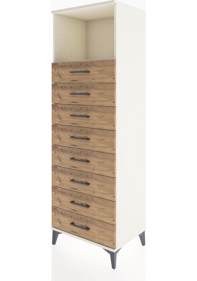 Hyperion Dolap Tek Raflı 8 Çekmeceli 60x44x182 Aytaşı-çam Aytaşı