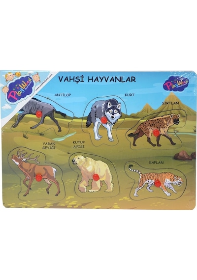 Ony-328 329 Onyıl  Ahşap Tutmalı Vahşi Hayvanlar