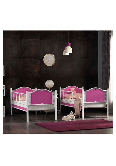 Argimo İnci Baby Çocuk Genç Odası Ahşap Başlık Metal Ranza Ve Karyola Pembe 90 x 190 CM Argimo İnci Baby Çocuk Genç Odası Ahşap Başlık Metal Ranza Ve Karyola Pembe 90 x 190 CM