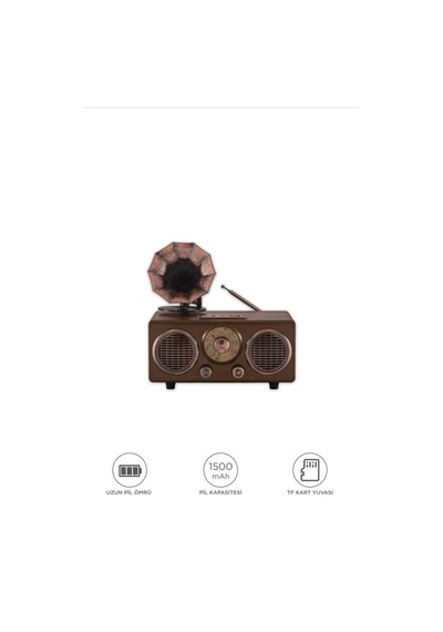 Nostaljik Bluetooth Hoparlör Retro Radyo Kablosuz Speaker Tf Kart Fm/am/sw