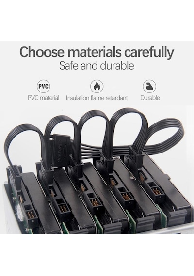 Molex Sata To 5X Power 15 Pin 4977P Güç Çoklayıcı Kablosu Disk Hd