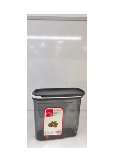 Northcity 1.8 Litre Poly Erzak Saklama Kabı Kızaklı Kapak Royaleks-bnm-0650 Şeffat Cam - Akasya Ahşap Kapak