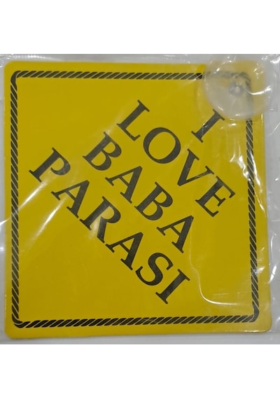 Araba Yazısı Sticker Vantuzlu 11 X 11 Cm - I Love Baba Parası