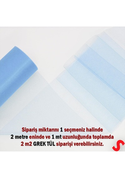 Süsleme Tülü Grek Tül, 2 Mt En X 1 Mt Uzunluk - Mavi 0-99