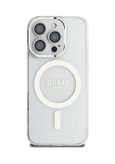 Apple Uyumlu iPhone 16 Pro Max Guess Lisanslı 3'lü Aksesuar Seti Iml Simli Kılıf Ekran Ve Lens Koruyucu Şeffaf