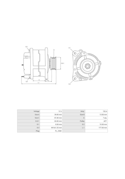 Mıtsubıshı 12v Alternatör Dinamo 150 A 3 Fiş C-s-l Nıssan Cabstar/murano/navara/pathfınder