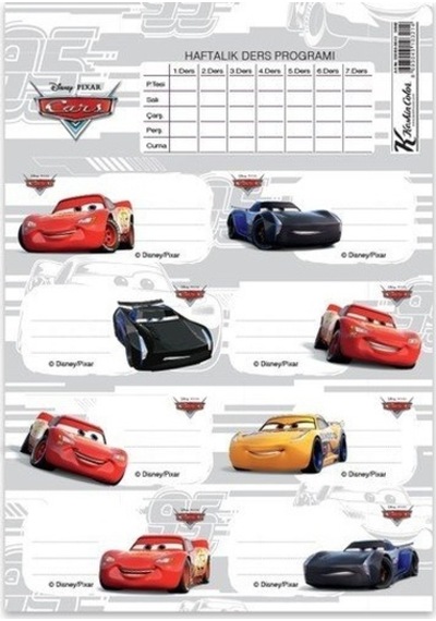 Keskin Color Cars Okul Etiketi 3 Set 24 Etiket - 2 Adet Çok Renkli