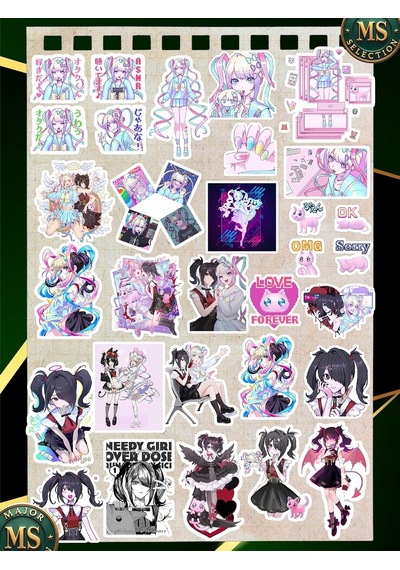 Needy Streamer Overload Ame-chan X Kangel Sticker Set, 25 Pieces, Waterproof, A5 Sheet, 3-5 Cm Anime Decals