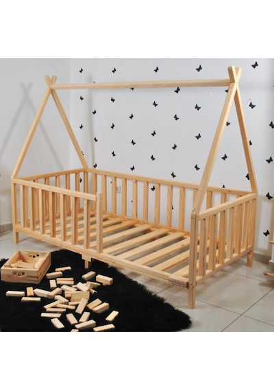 Markaawm Markaawm Montessori Çocuk Yatak Çam Karyola Çadır Derya 90X190 Akçaağaç