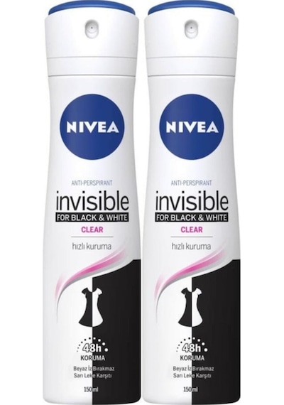 Nivea Invisible Black&White Clear Kadın Sprey Deodorant 150 ML x 2