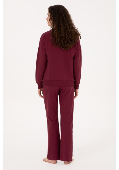 U.S. Polo Assn. Kadın Vişne Yılbaşı Temalı Pijama Takımı 50318899-VR223 U.S. Polo Assn. Kadın Vişne Yılbaşı Temalı Pijama Takımı 50318899-VR223
