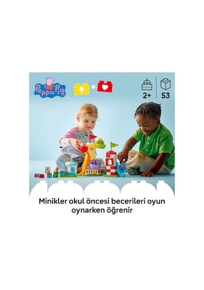 LEGO® DUPLO® Peppa Pig Lunapark 10453 - 2 Yaş ve Üzeri Çocuklar için Yaratıcı Oyuncak Yapım Seti (53 Parça)
