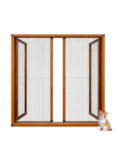 Akordiyon Duble Kapı Kedi Sinekliği En:0-140 Cm X Boy:0-240 Cm Demir, Ahşap, Pimapen Alüminyum Uyumlu Çok Renkli