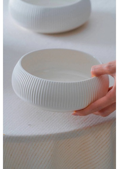 Acar Linea Porselen Beyaz Yuvarlak Kase 17x6 Cm
