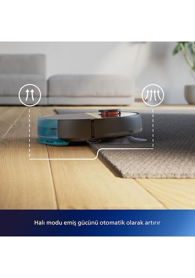 Philips Homerun 7000 Serisi Aqua XU7000/01 Akıllı Robot Süpürge Siyah - Gold (Teşhir)