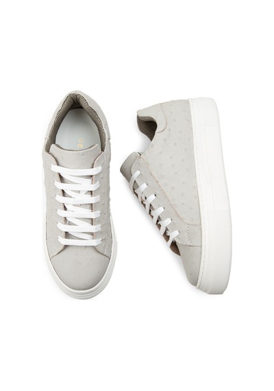 Deery Hakiki Nubuk Gri Puatiyeli Sneaker Kadın Ayakkabı - Z1681Zgrıc02 Gri