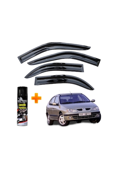 Renault Megane 1 Mügen Cam Rüzgarlığı Hb 1996-2004 Arası 4 Lü Takım +500ml Lastik Parlatıcı