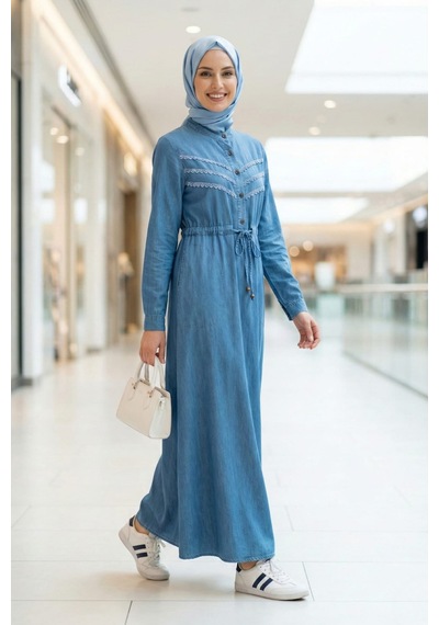 Hb Harma Time Butik Kadın Dantel Detaylı Belden Sıkmalı Cepli Açık Kot Mavi Elbise Açık Mavi Hb Harma Time Butik Kadın Dantel Detaylı Belden Sıkmalı Cepli Açık Kot Mavi Elbise Açık Mavi
