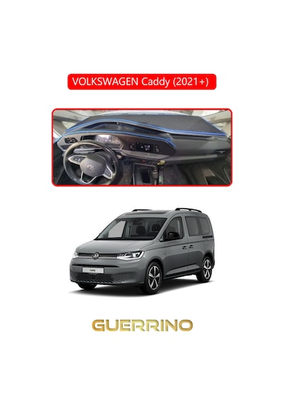 Volkswagen Caddy 2021+ Torpido Koruma Halısı Kırmızı Kenar