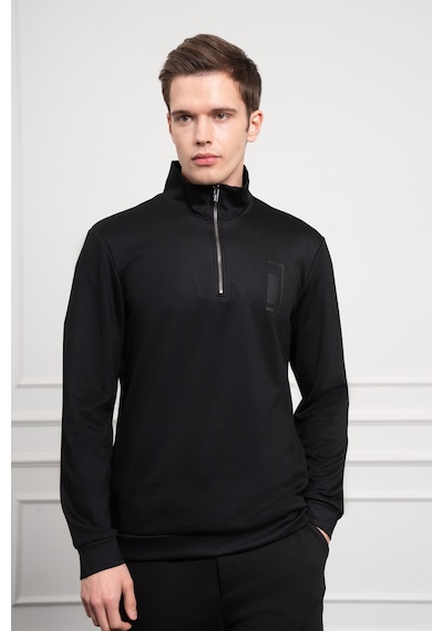 Morven Erkek Siyah Femuarlı Bato Yaka Dynamic Fit Rahat Kesim Sweatshirt 25ms063001001 Siyah Siyah
