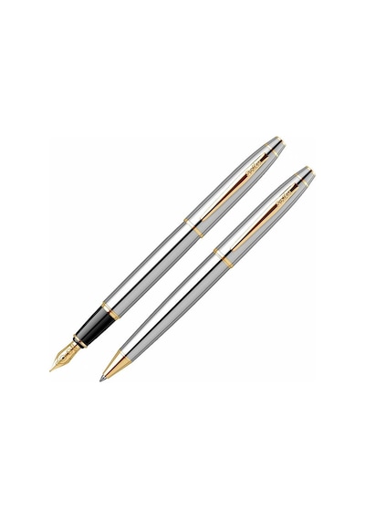Scrikss Isminize Özel 35 Gold Krom Tükenmez+Dolma Kalem Set