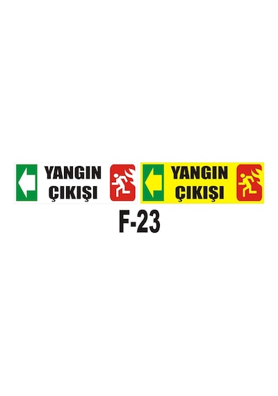 Fosforlu & Düz Levha Yangın Çıkışı Yönlendirme Sol Ok