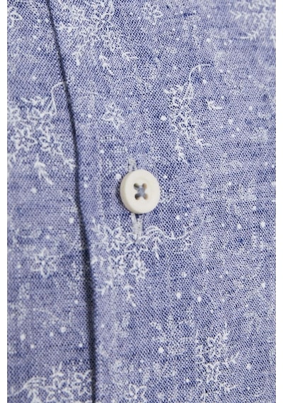 Hatemoğlu Lacivert Desenli Slim Fit Keten Gömlek Lacivert Hatemoğlu Lacivert Desenli Slim Fit Keten Gömlek Lacivert